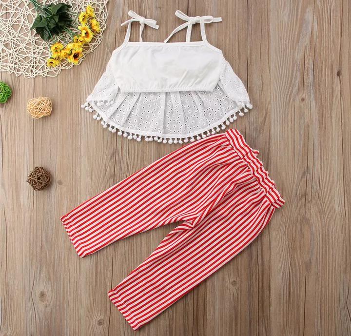 Crop Lace Top with Pants