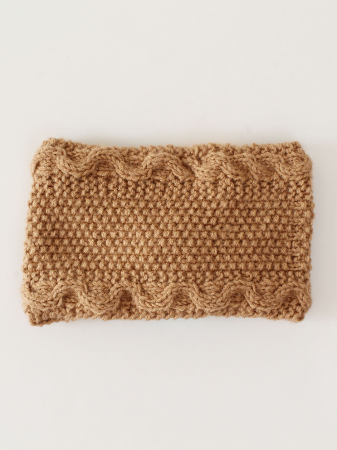 Velvery Handmade Knitted Women cable Design Headband-Beige