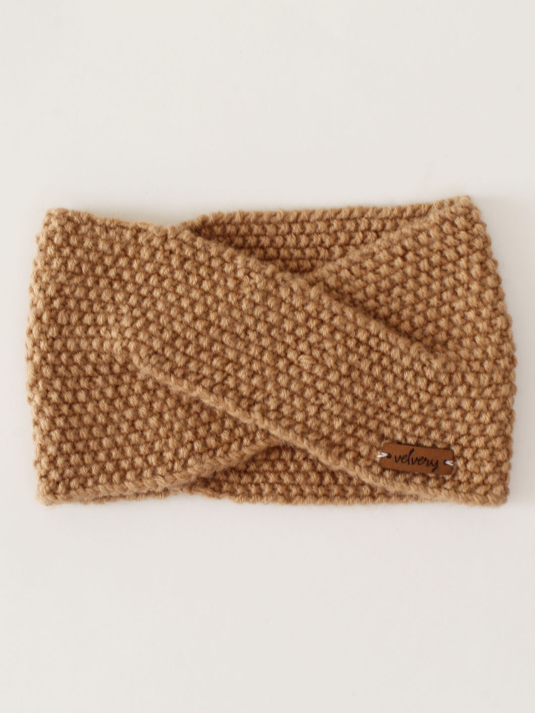 Velvery Handmade Womens Self Design Headwrap-Beige