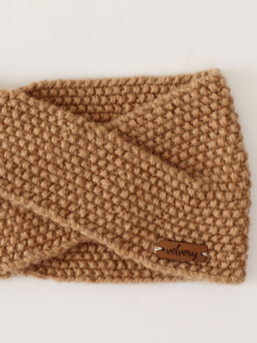 Velvery Handmade Womens Self Design Headwrap-Beige