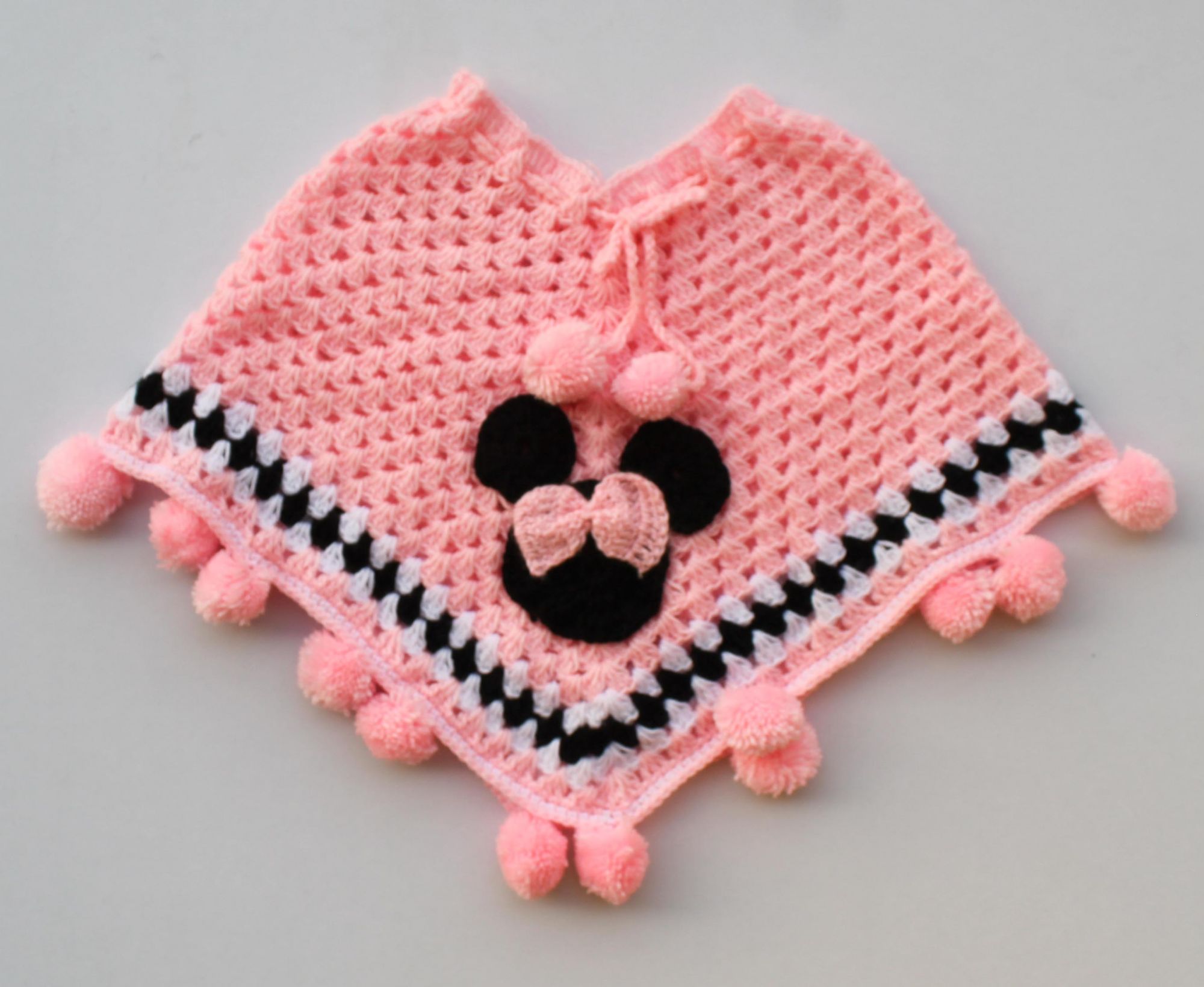Pink Pom Pom Poncho