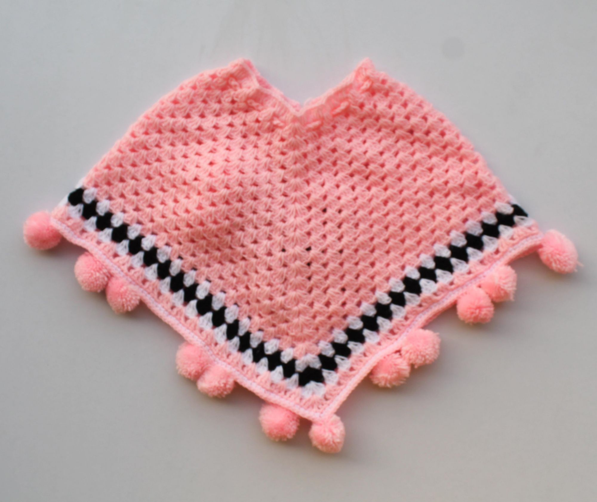 Pink Pom Pom Poncho