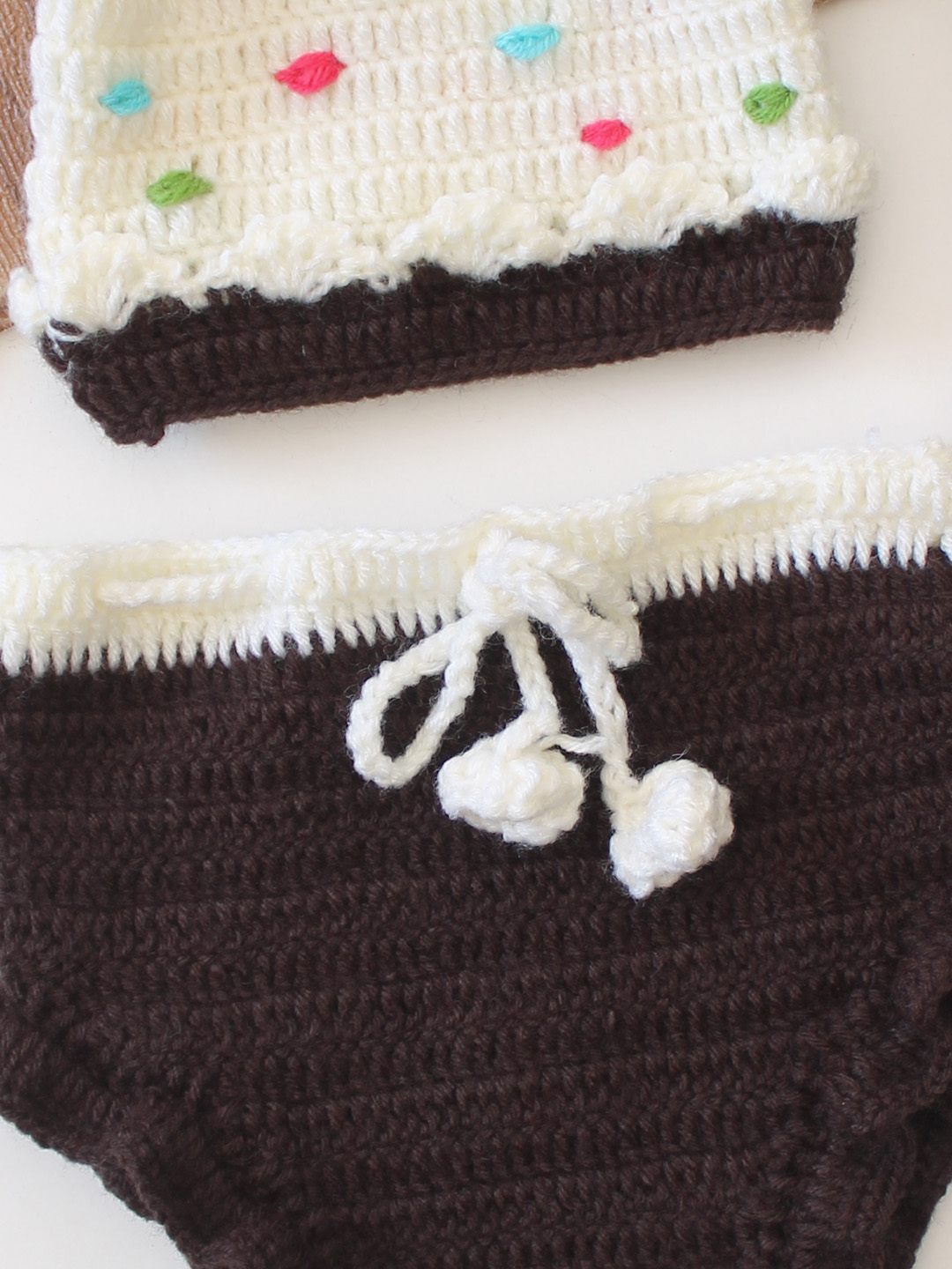 Woonie Ice-cream Design Newborn Photography Baby Costume - Brown