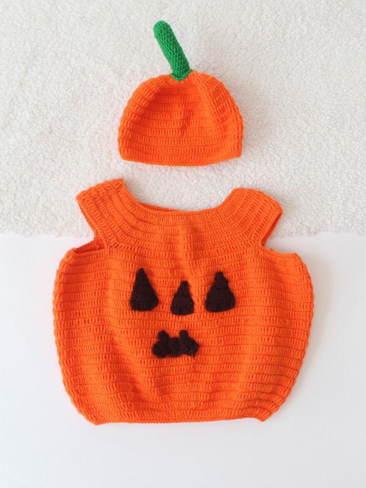 Image of Woonie Pumpkin Infant Photography  Costume - Orange