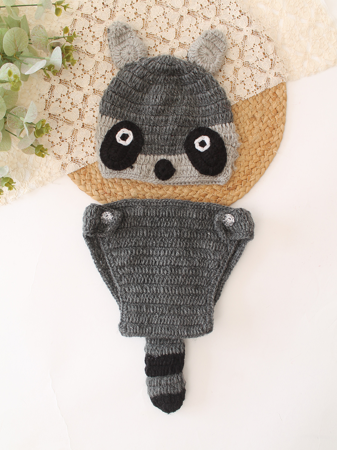 Woonie  Raccon Design Photography Prop  Grey