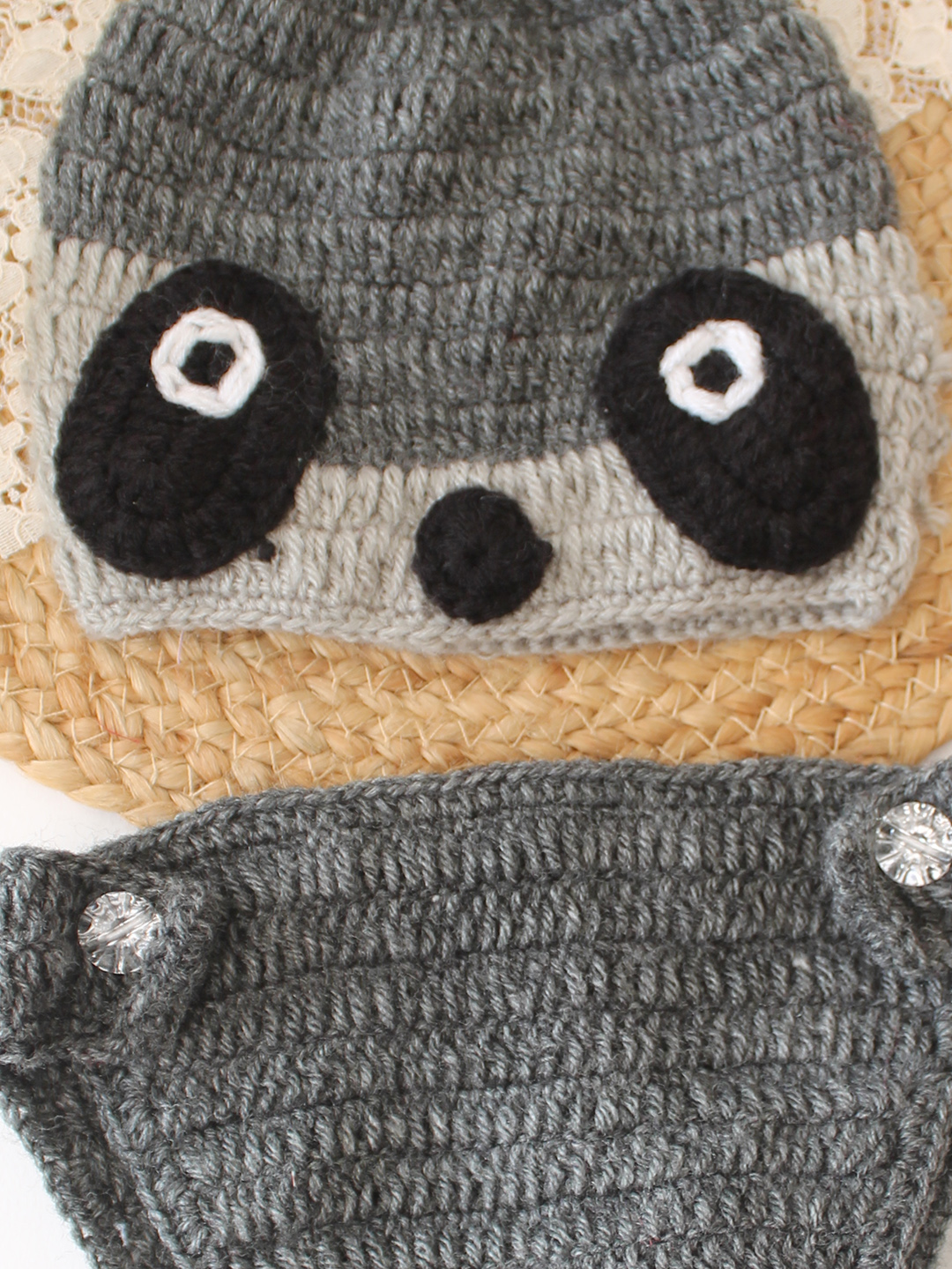 Woonie  Raccon Design Photography Prop  Grey