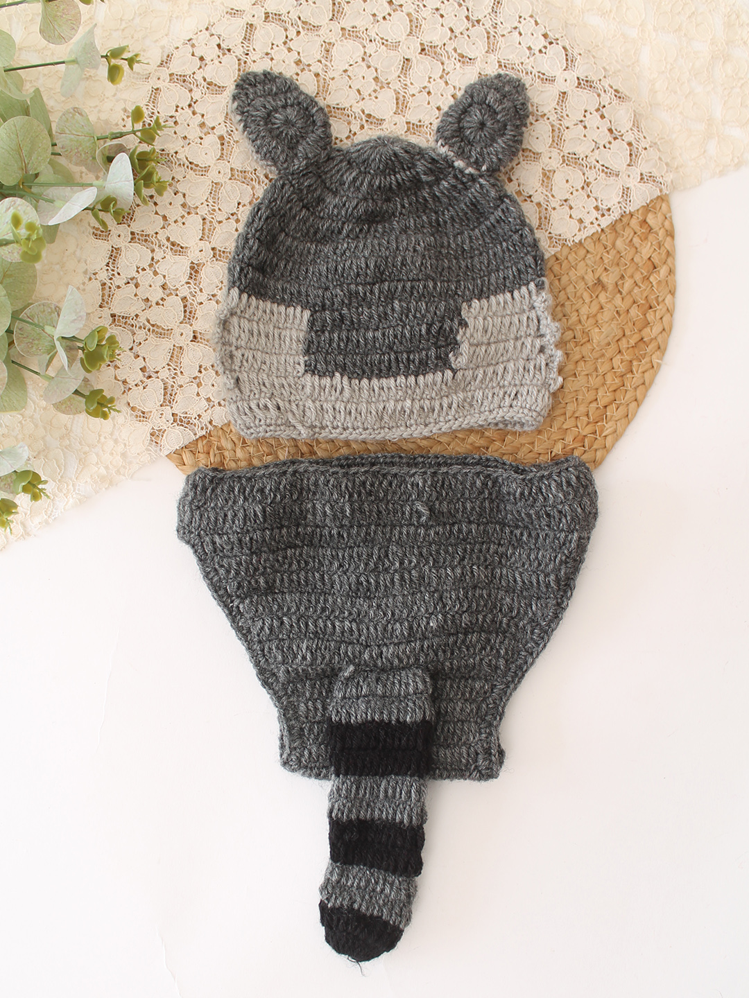 Woonie  Raccon Design Photography Prop  Grey