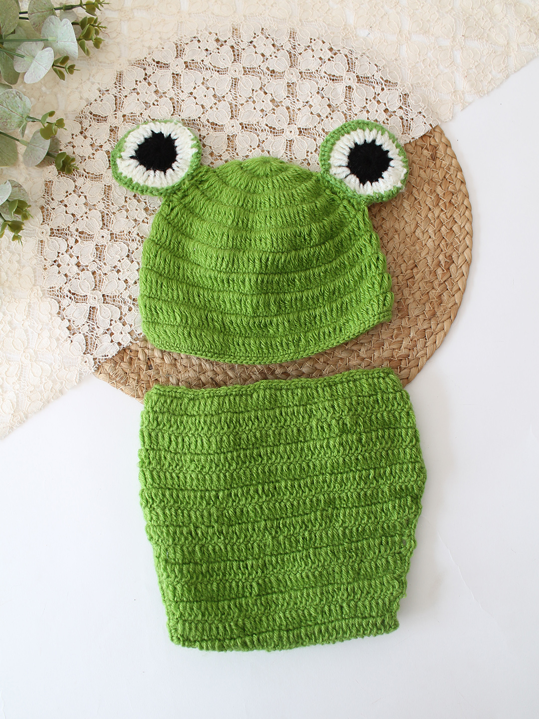 Woonie Frog Theme Photography Prop Set - Green