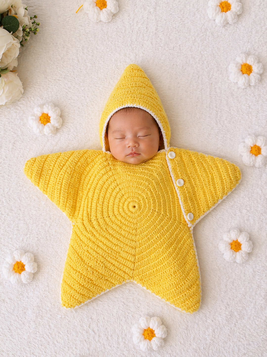 Woonie Newborn Star Shaped Photography Prop - Yellow