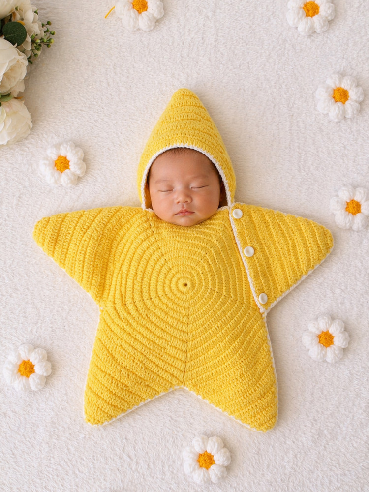Image of Woonie Newborn Star Shaped Photography Prop - Yellow