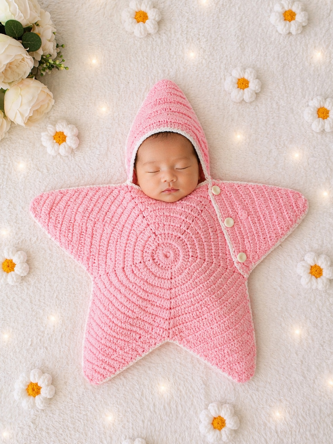 Woonie Newborn Star Shaped Photography Prop - Pink