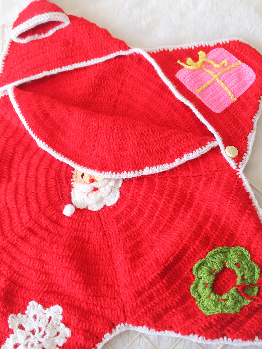 Woonie Newborn Star Shaped Christmas Applique Photography Prop - Red