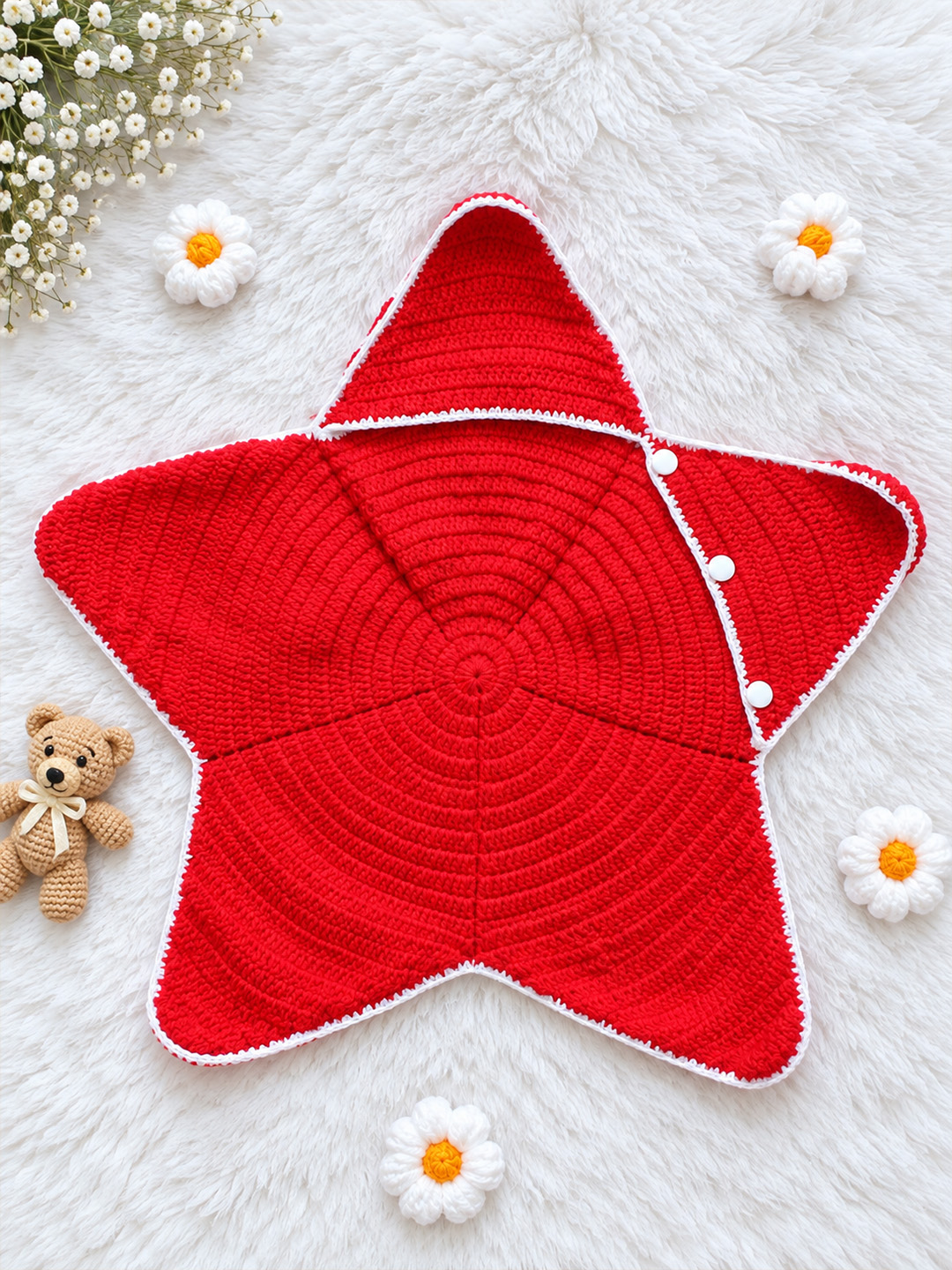 Woonie Newborn Star Shaped Photography Prop - Red