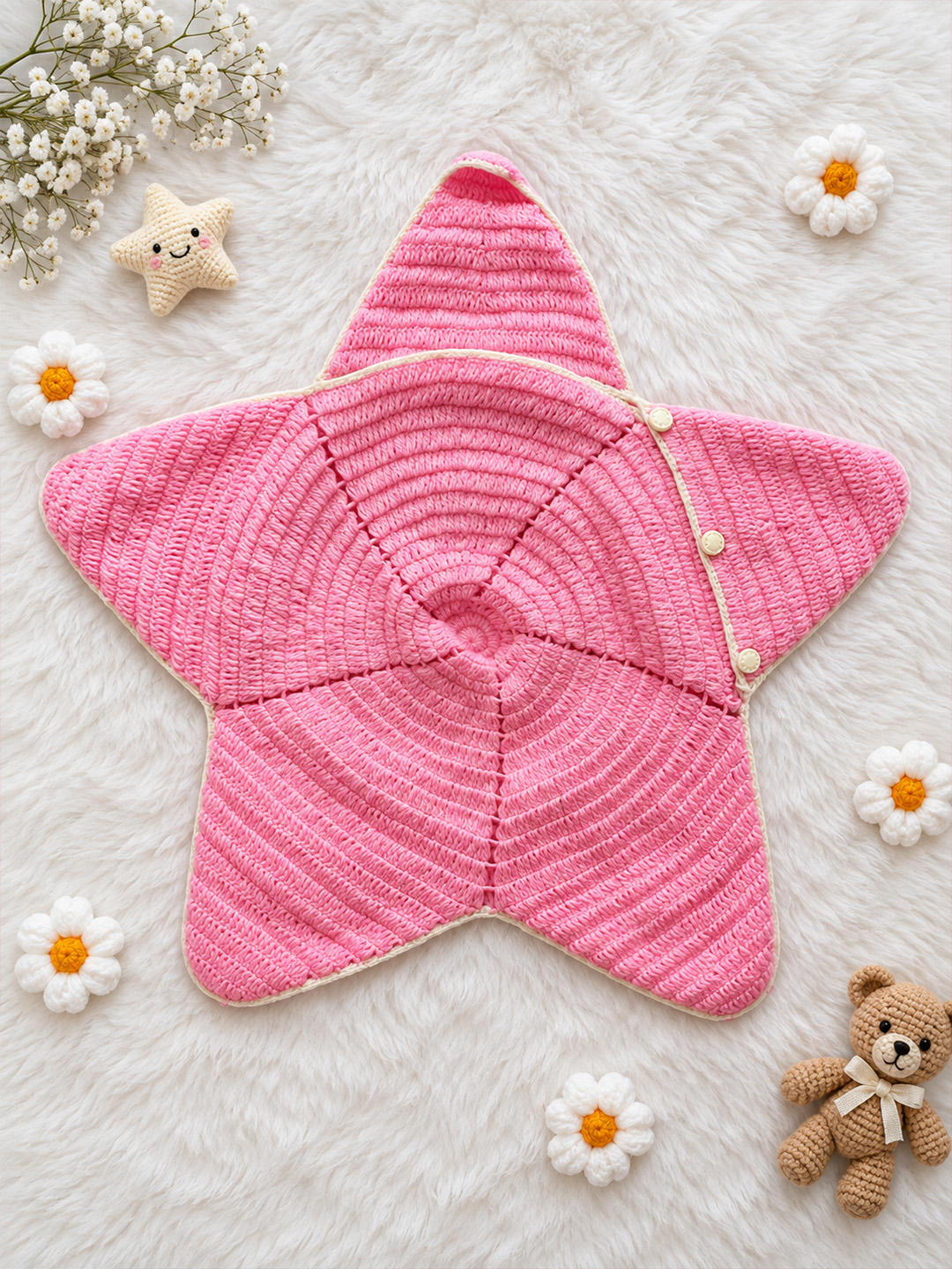 Woonie Newborn Star Shaped Photography Prop - Pink