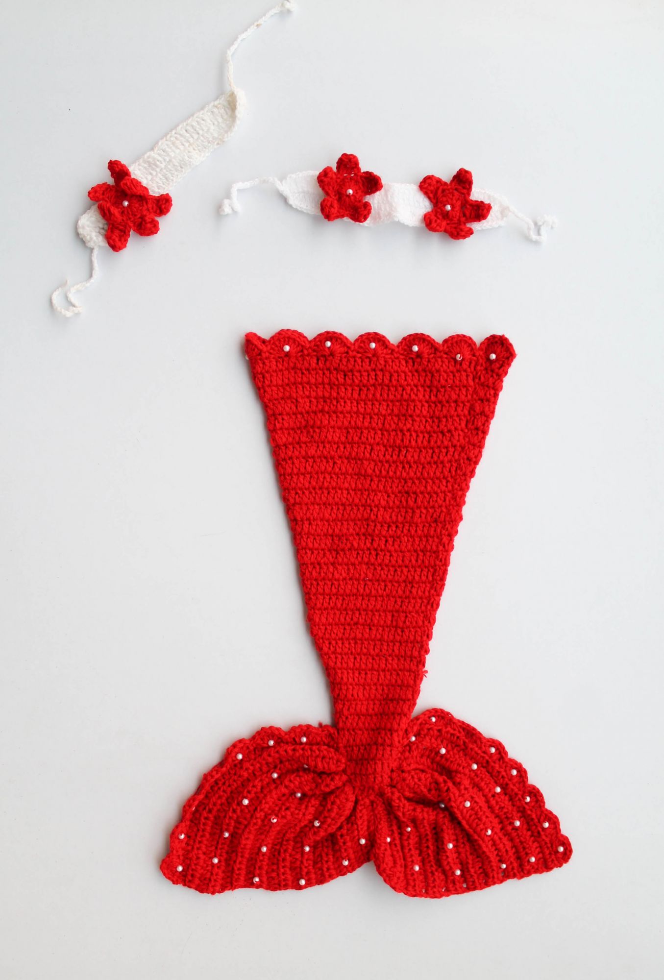 Woonie (Set of 2) Baby Designer Crochet Beautiful CostumeMermaid Pattern Photography Props