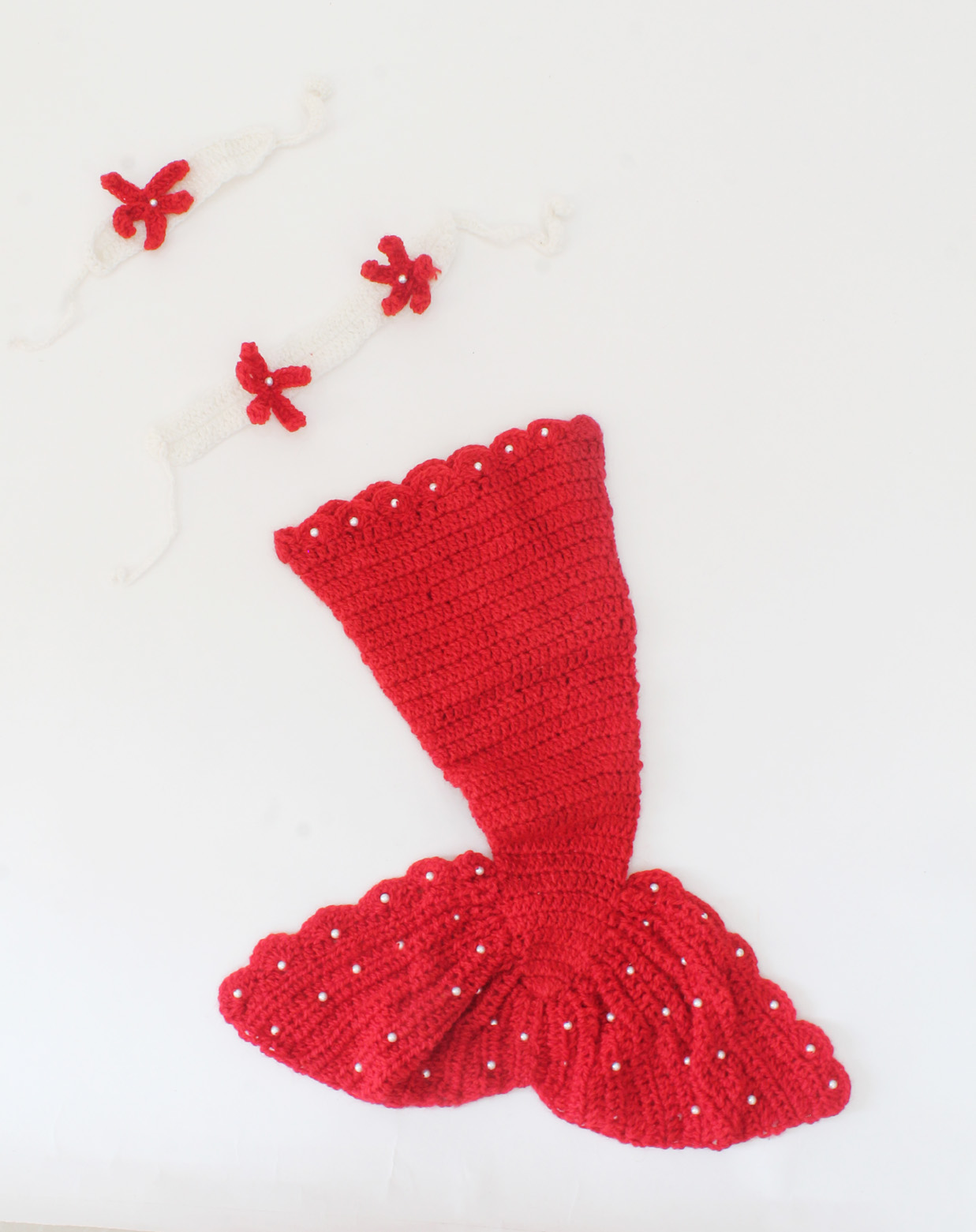 Woonie (Set of 2) Baby Designer Crochet Beautiful CostumeMermaid Pattern Photography Props