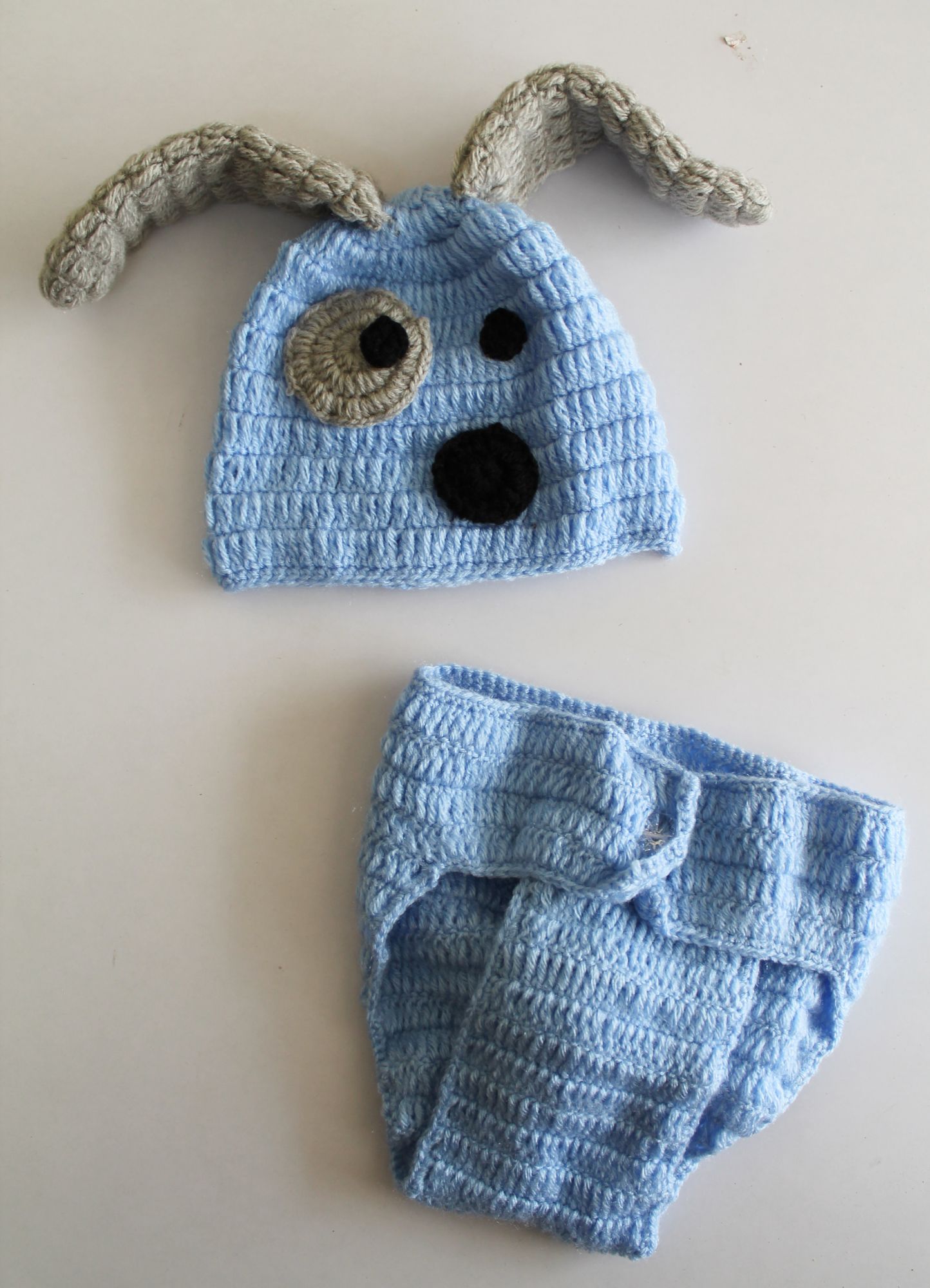 Woonie Dog Detailing Cap With Bloomer - Blue