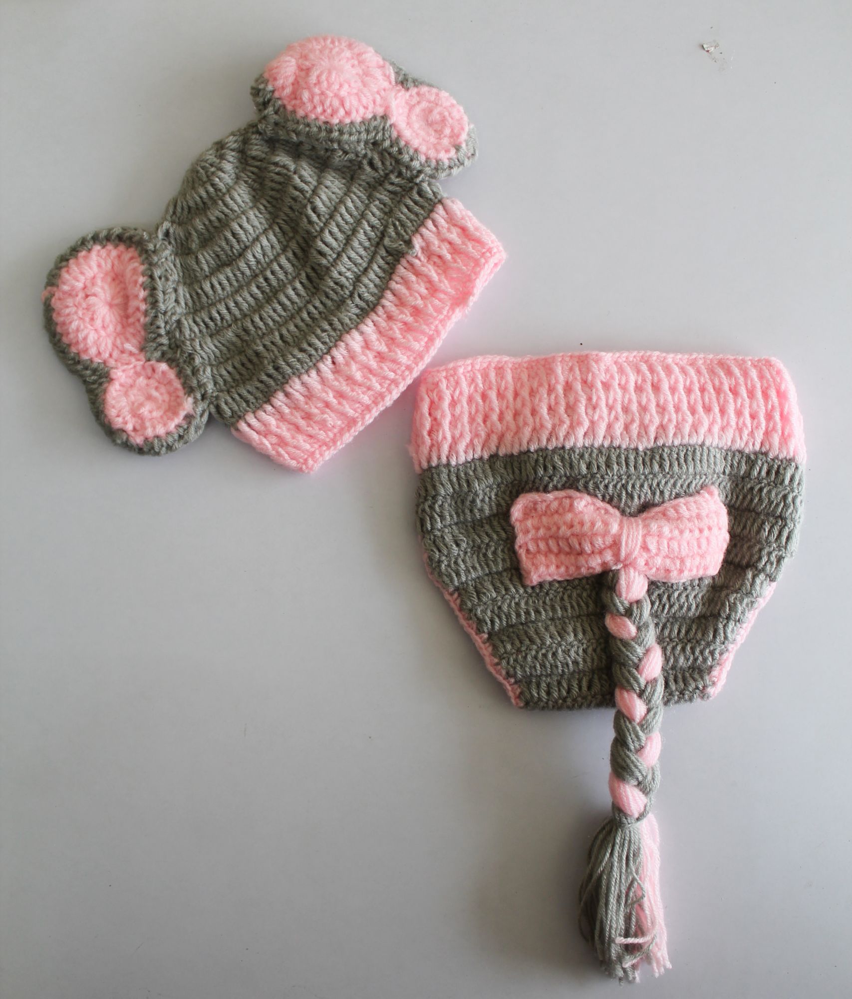 Woonie Color Block Cap With Bloomer - Grey