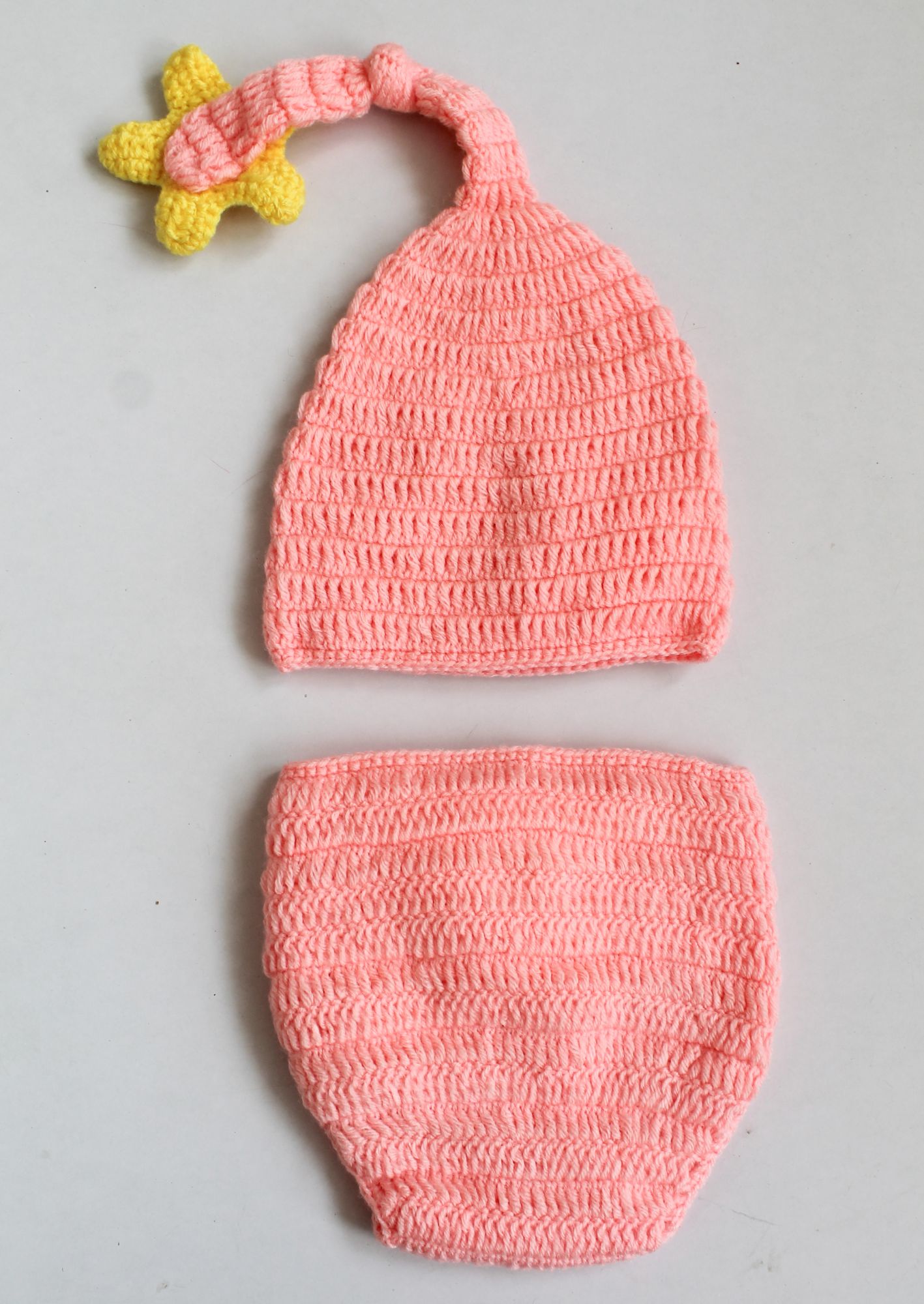 Woonie Star Detailing Cap With Bloomers - Peach