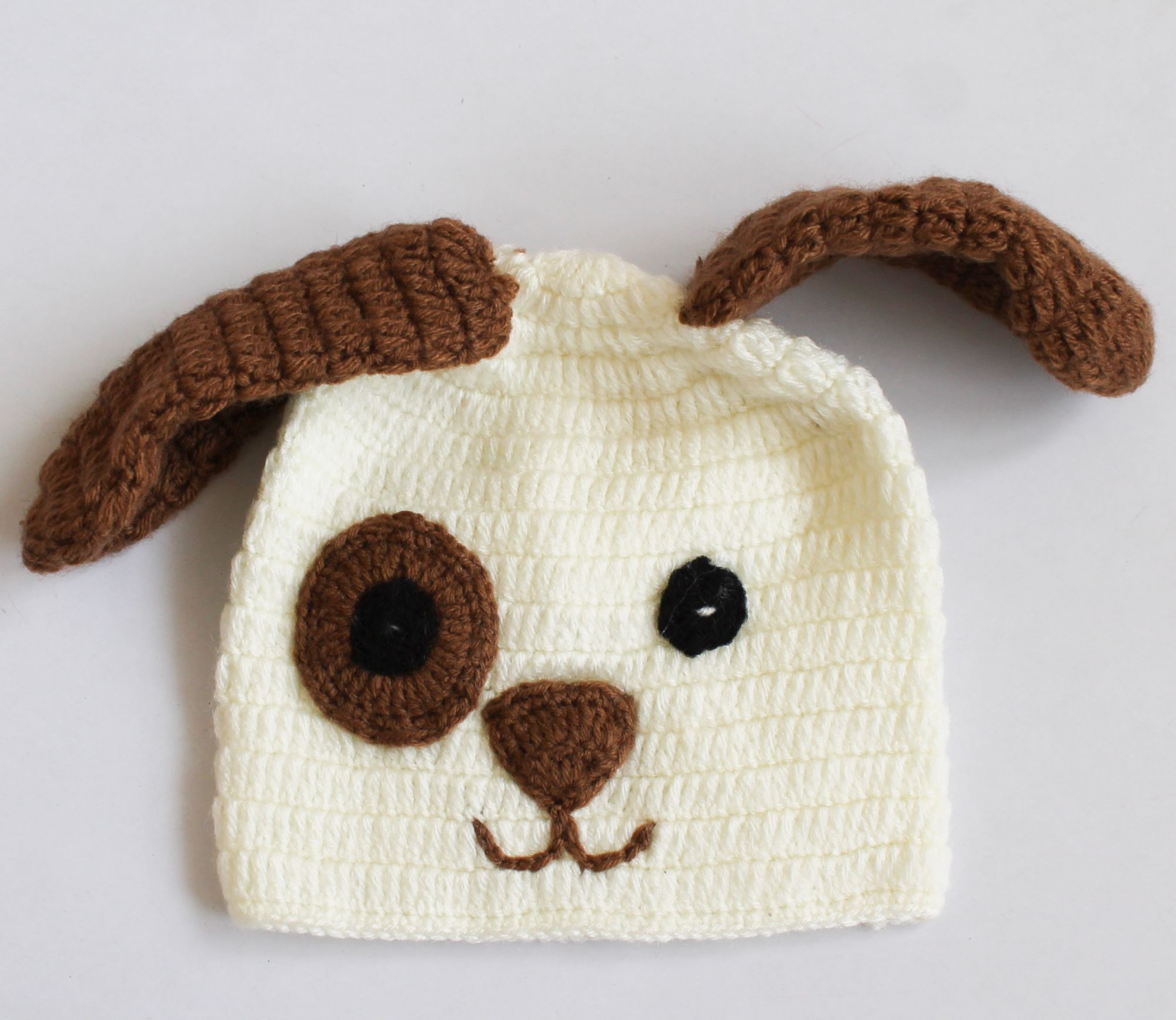 Woonie Puppy Theme Handmade Cap With Bloomers - Off White