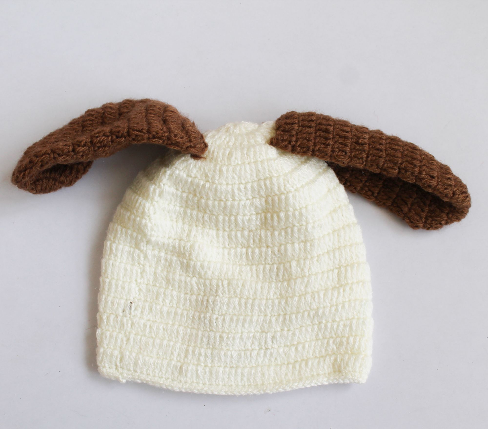 Woonie Puppy Theme Handmade Cap With Bloomers - Off White