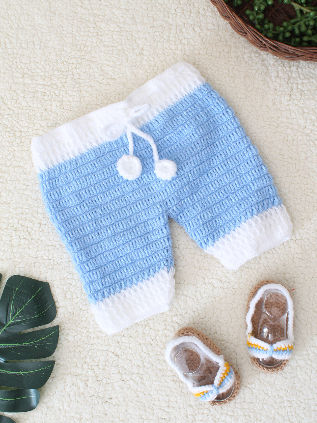 Newborn Photography Prop with Shoes - Blue