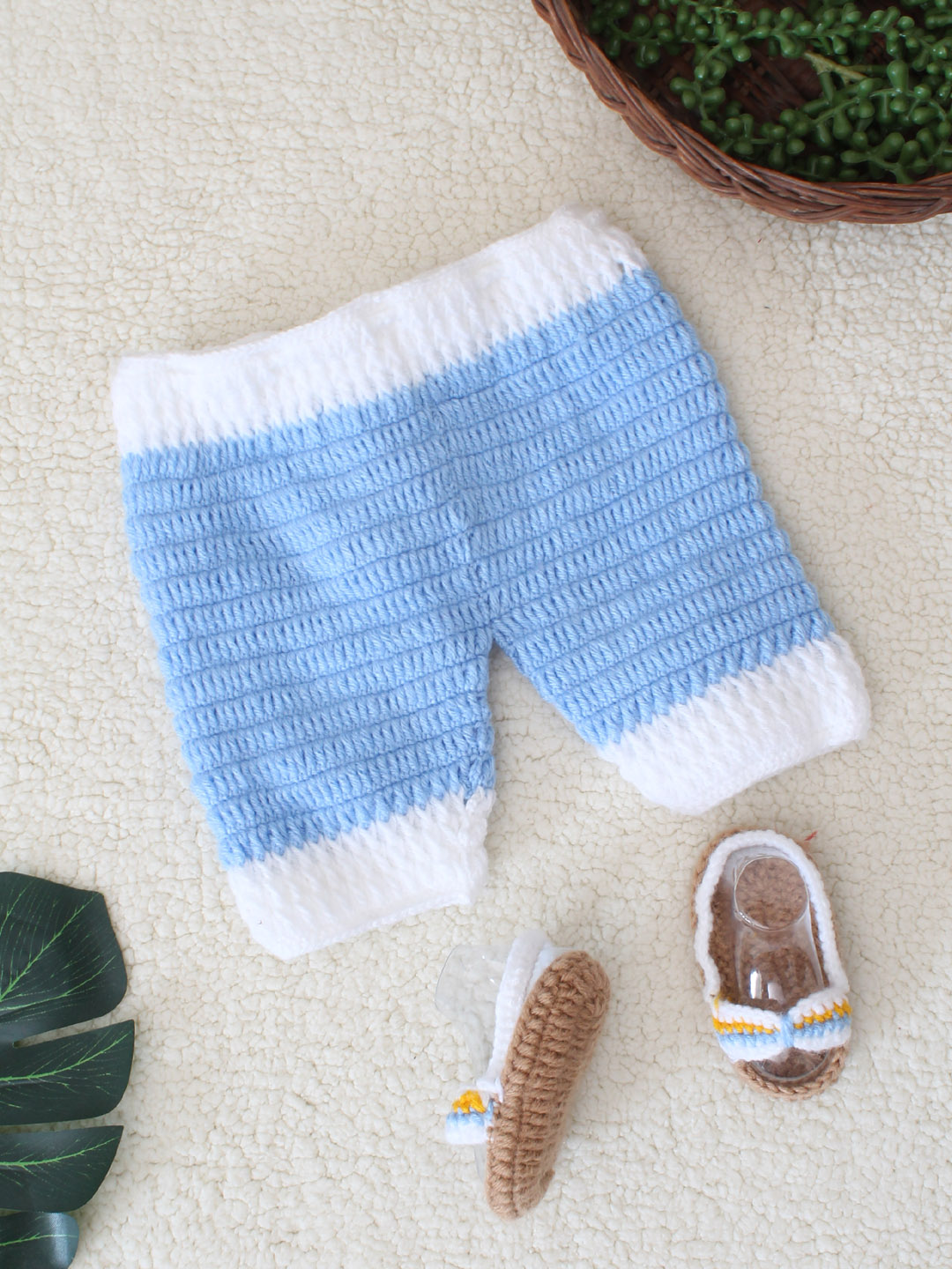 Newborn Photography Prop with Shoes - Blue