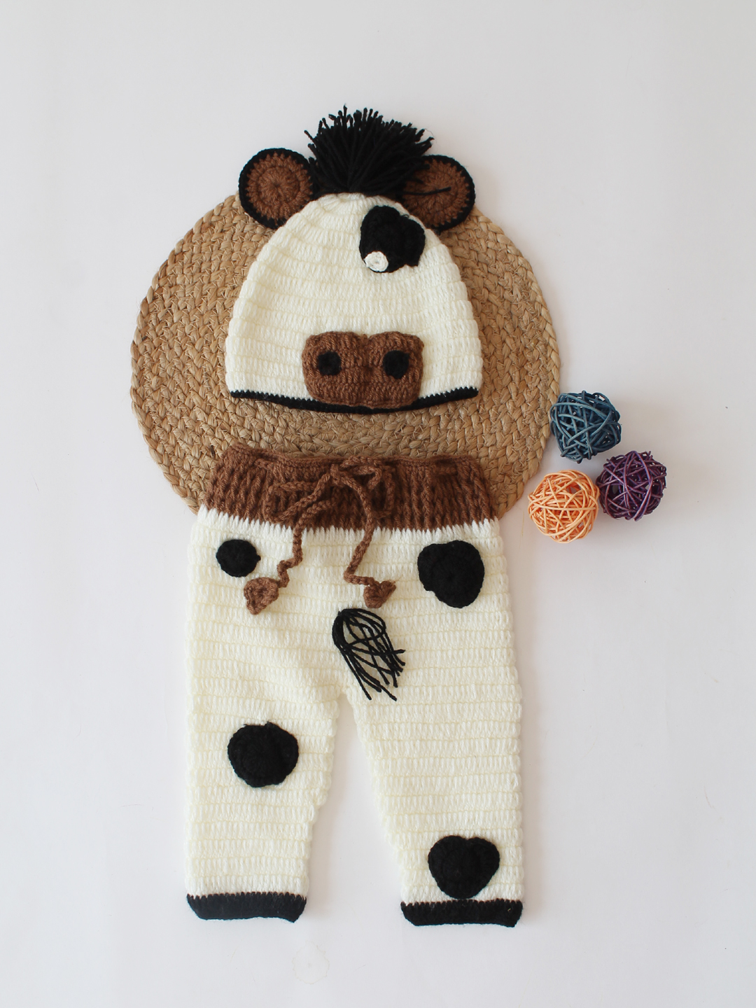 Cow Photography Prop for Infants - Cream