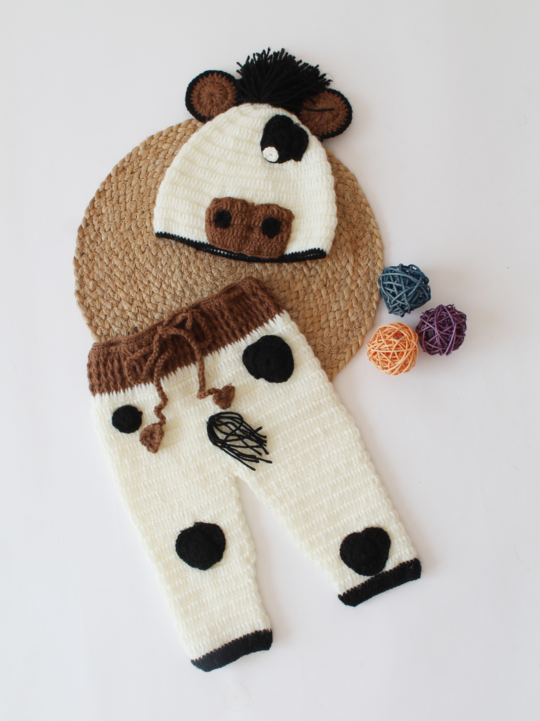 Cow Photography Prop for Infants - Cream
