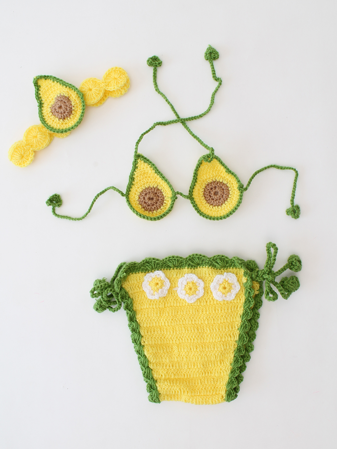 Bikini for Infants with Avocado Applique - Green