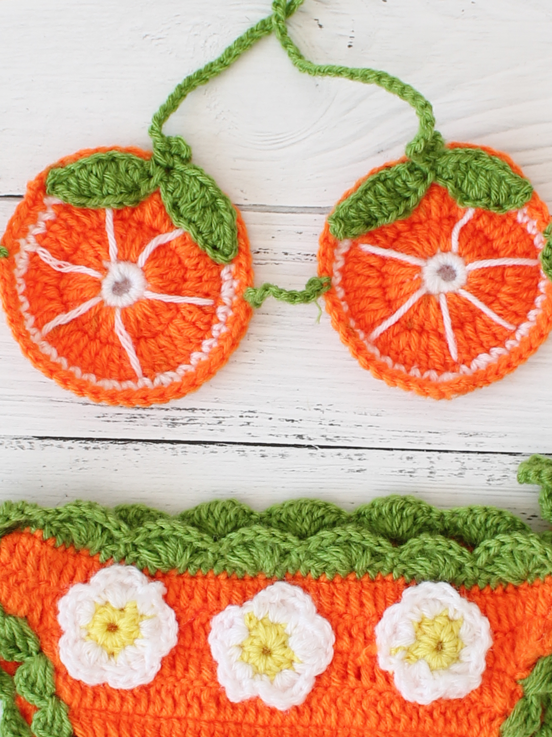 Orange Design Infant Photo Shoot Props - Orange