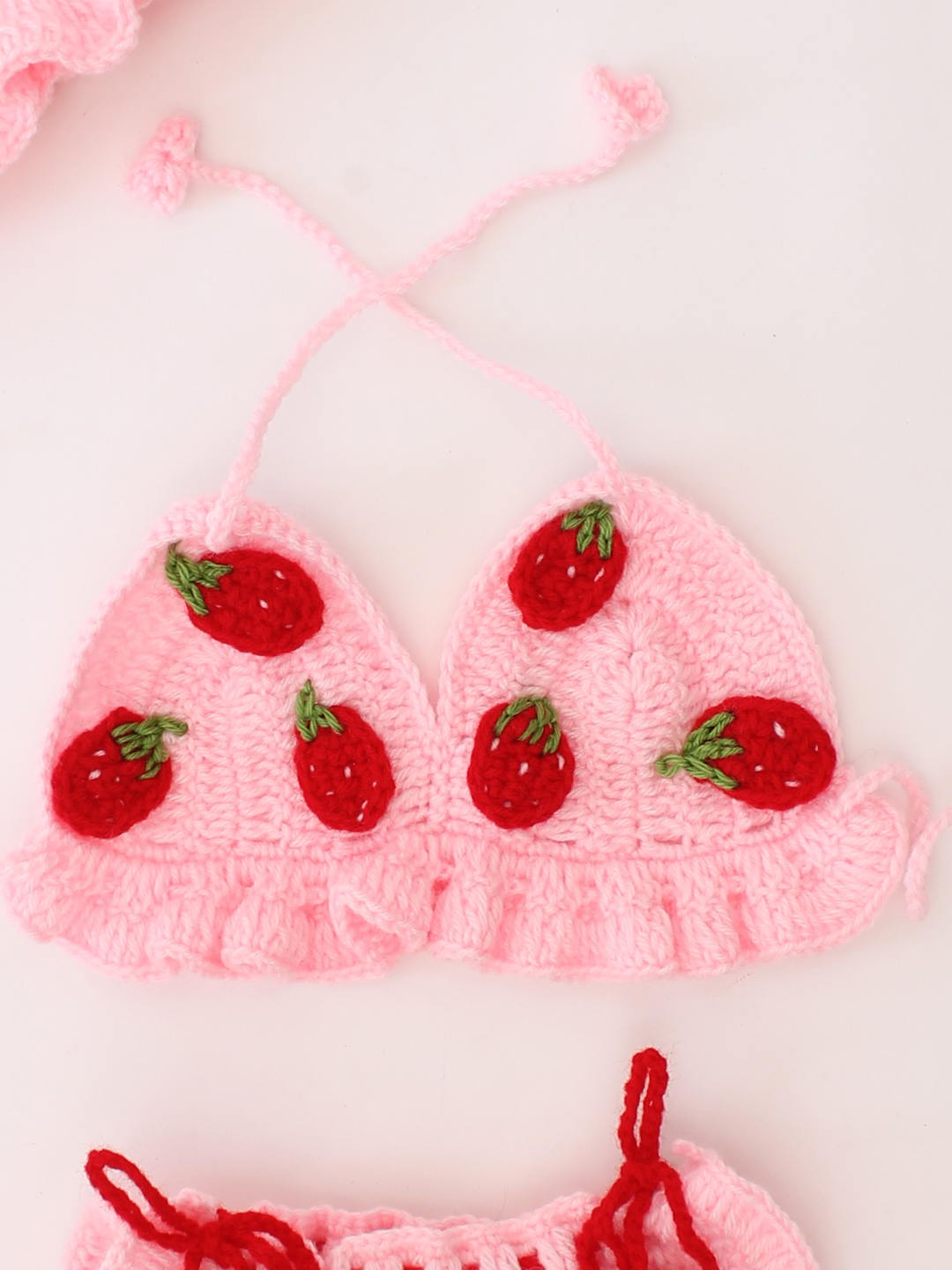 Strawberry Applique Preemie Photo Props - Pink