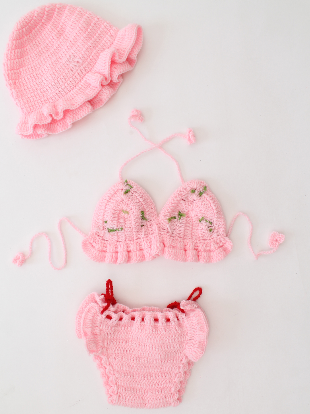 Strawberry Applique Preemie Photo Props - Pink