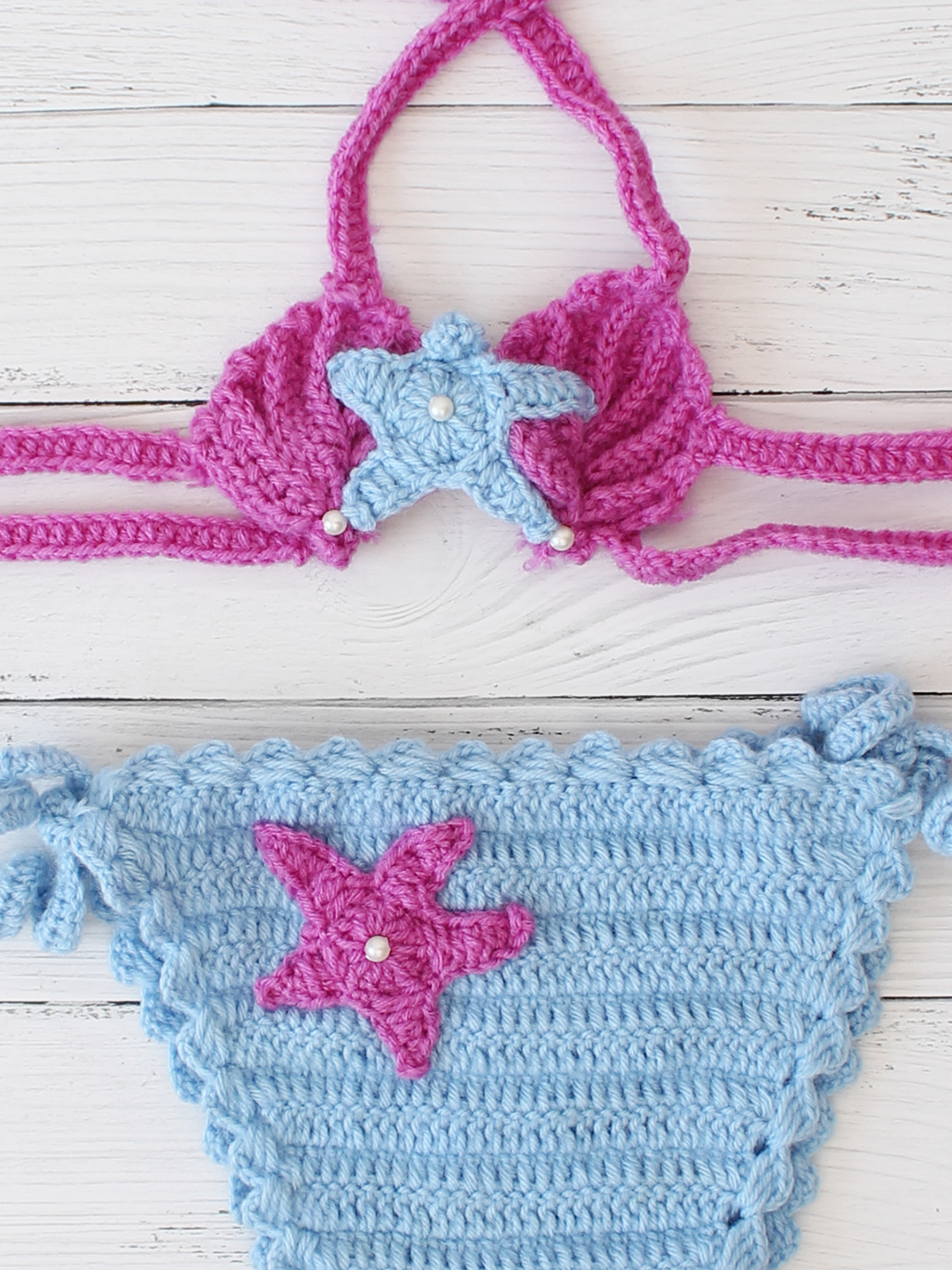 Starfish Applique Props for Infant Photography - Blue