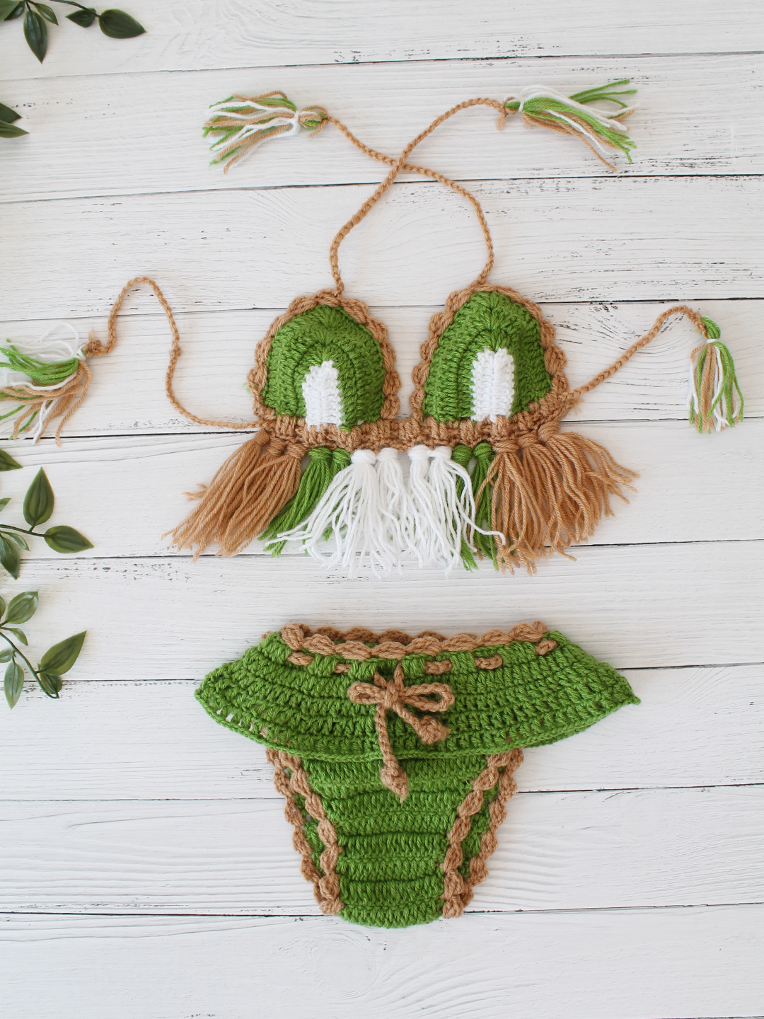 Hawaiian Photography Props for Infants - Green