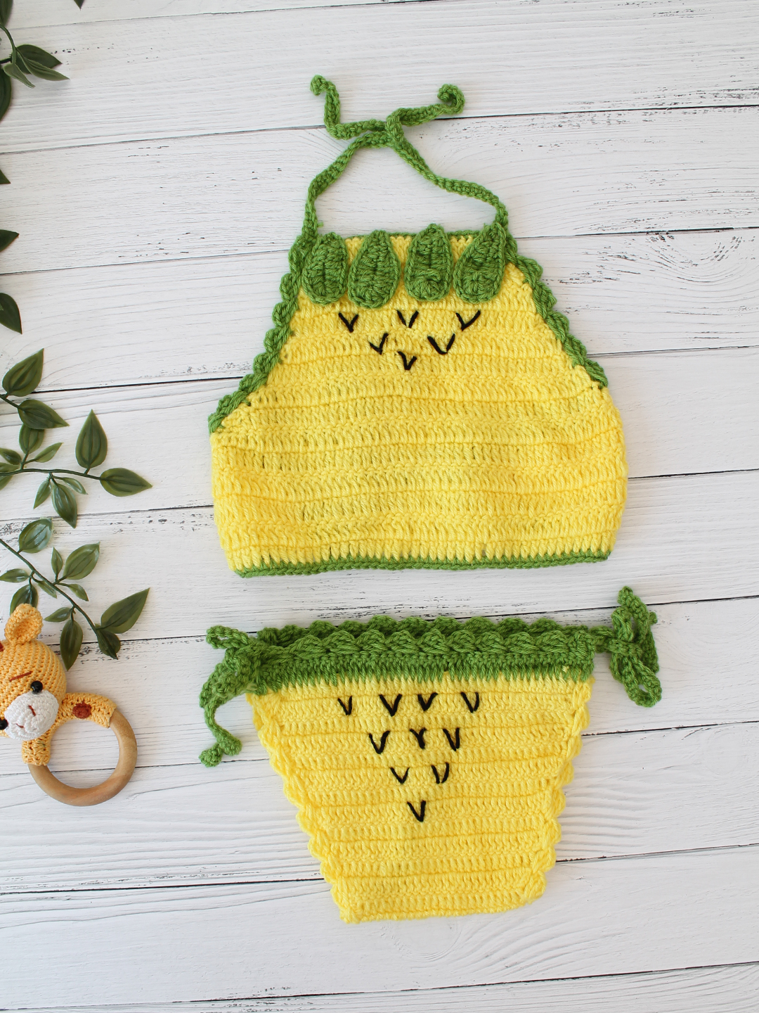 Pineapple Photo Props for Infants - Yellow