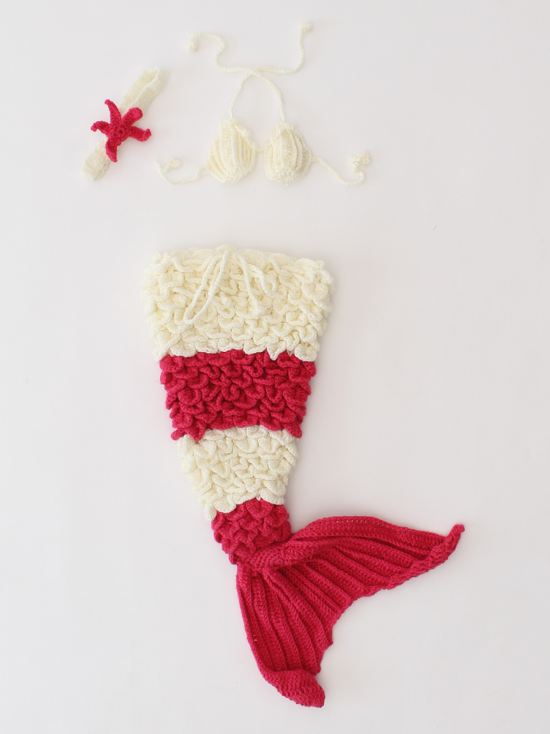 Mermaid Outfit Photography Prop with Headband - Cream