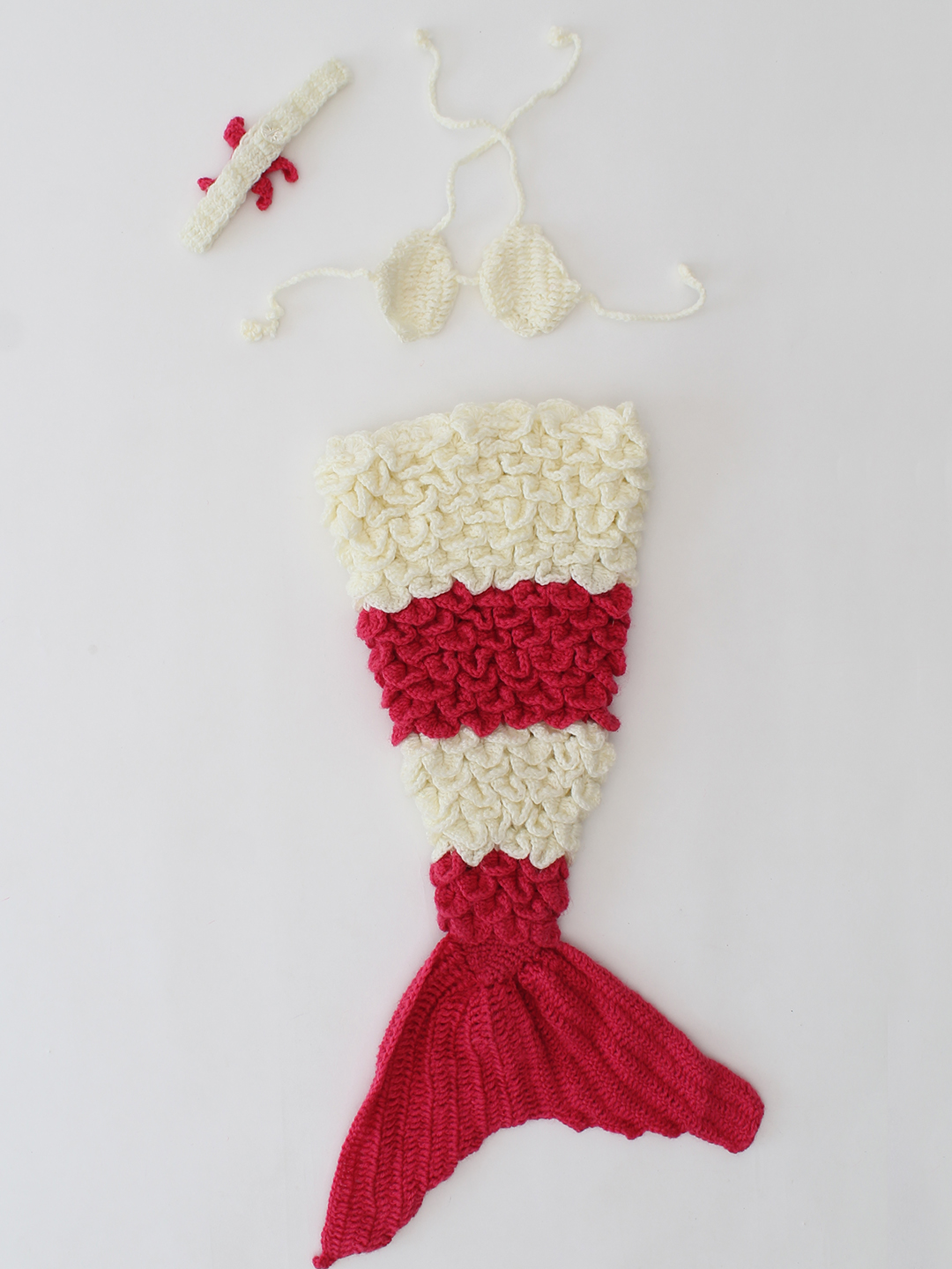 Mermaid Outfit Photography Prop with Headband - Cream