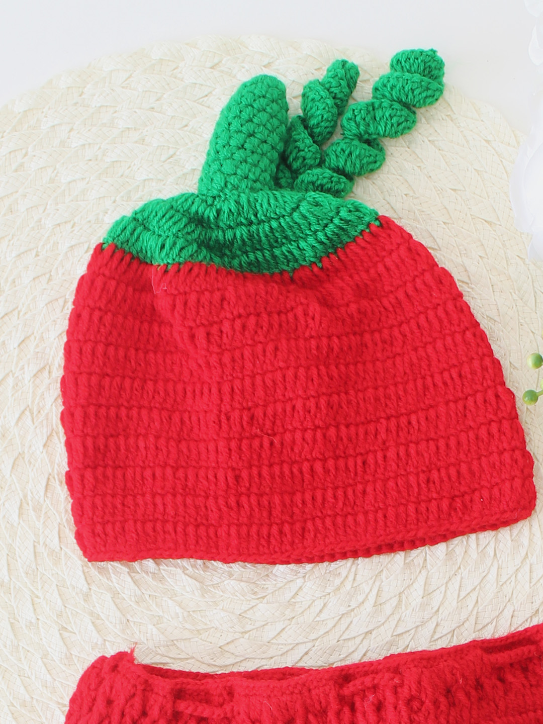 Tomato Theme Baby Photoshoot Dress - Red