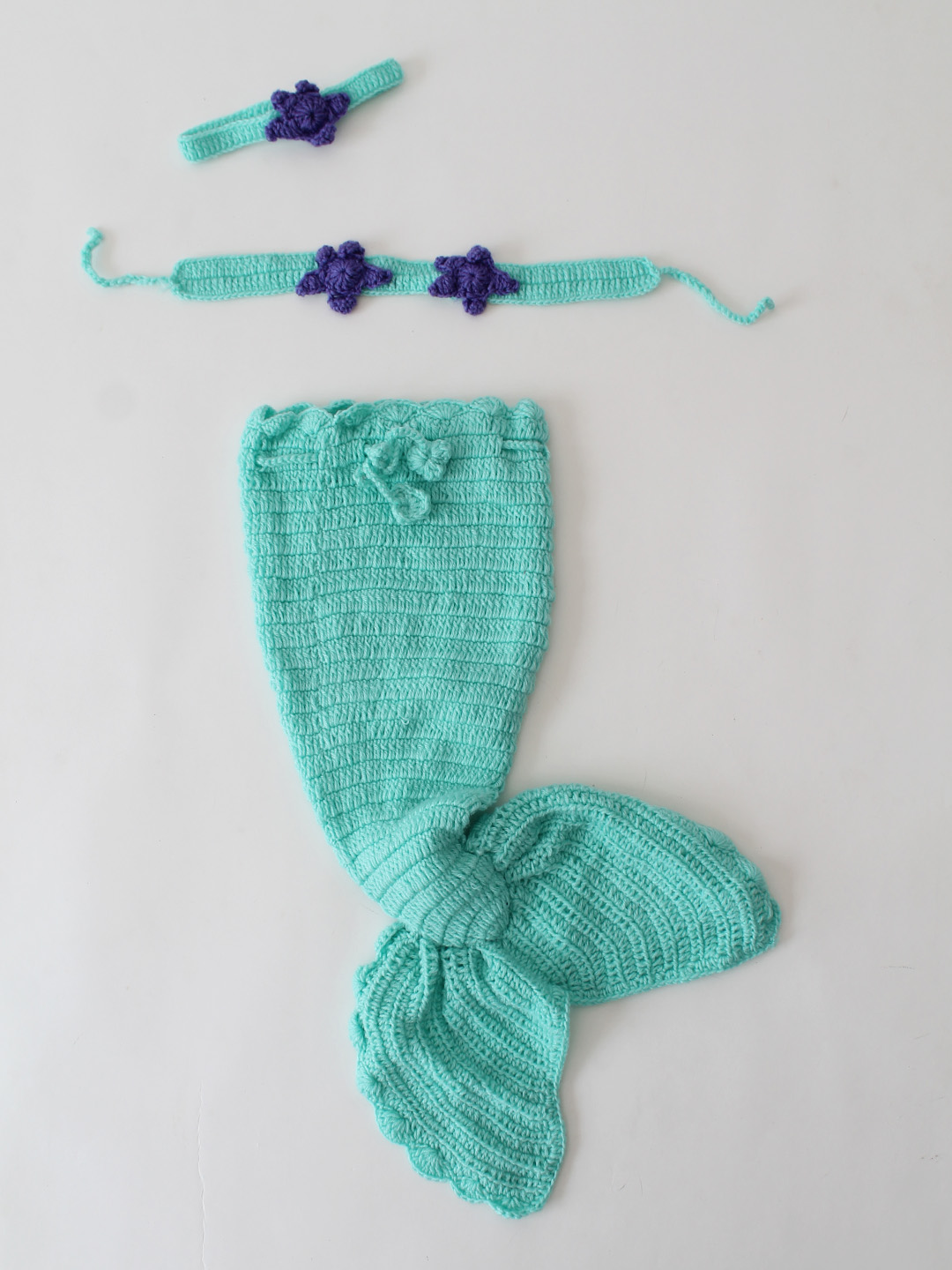Infant Girls Tale Costume Mermaid Photography Prop Set - Green