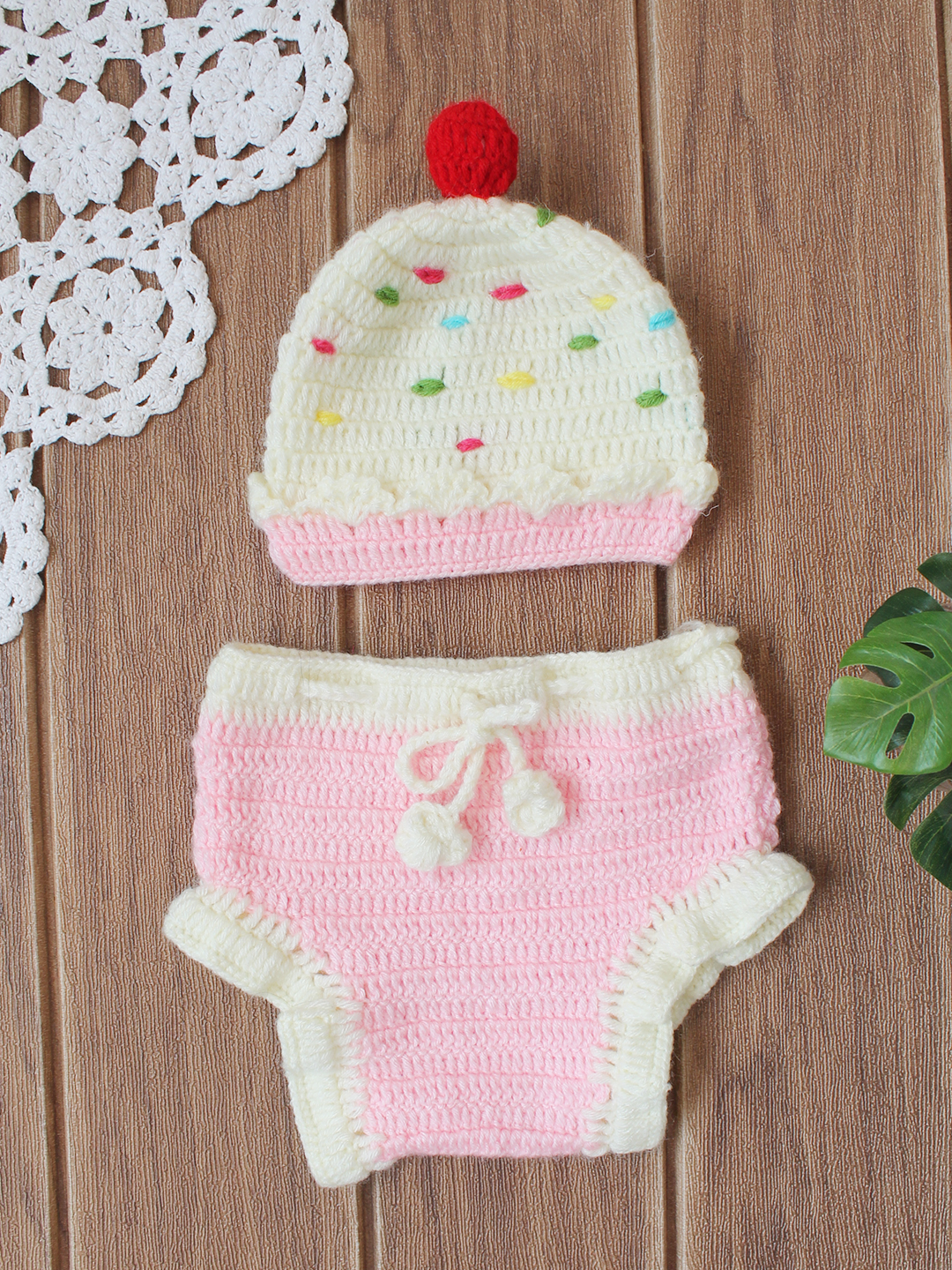 Woonie Ice-cream Design Infant Photography Prop - Pink