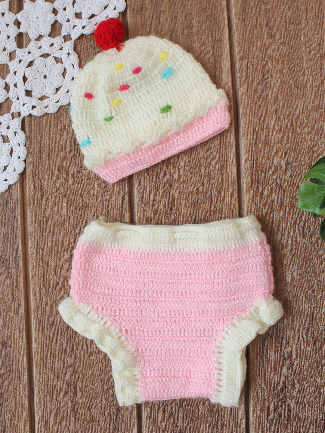 Woonie Ice-cream Design Infant Photography Prop - Pink