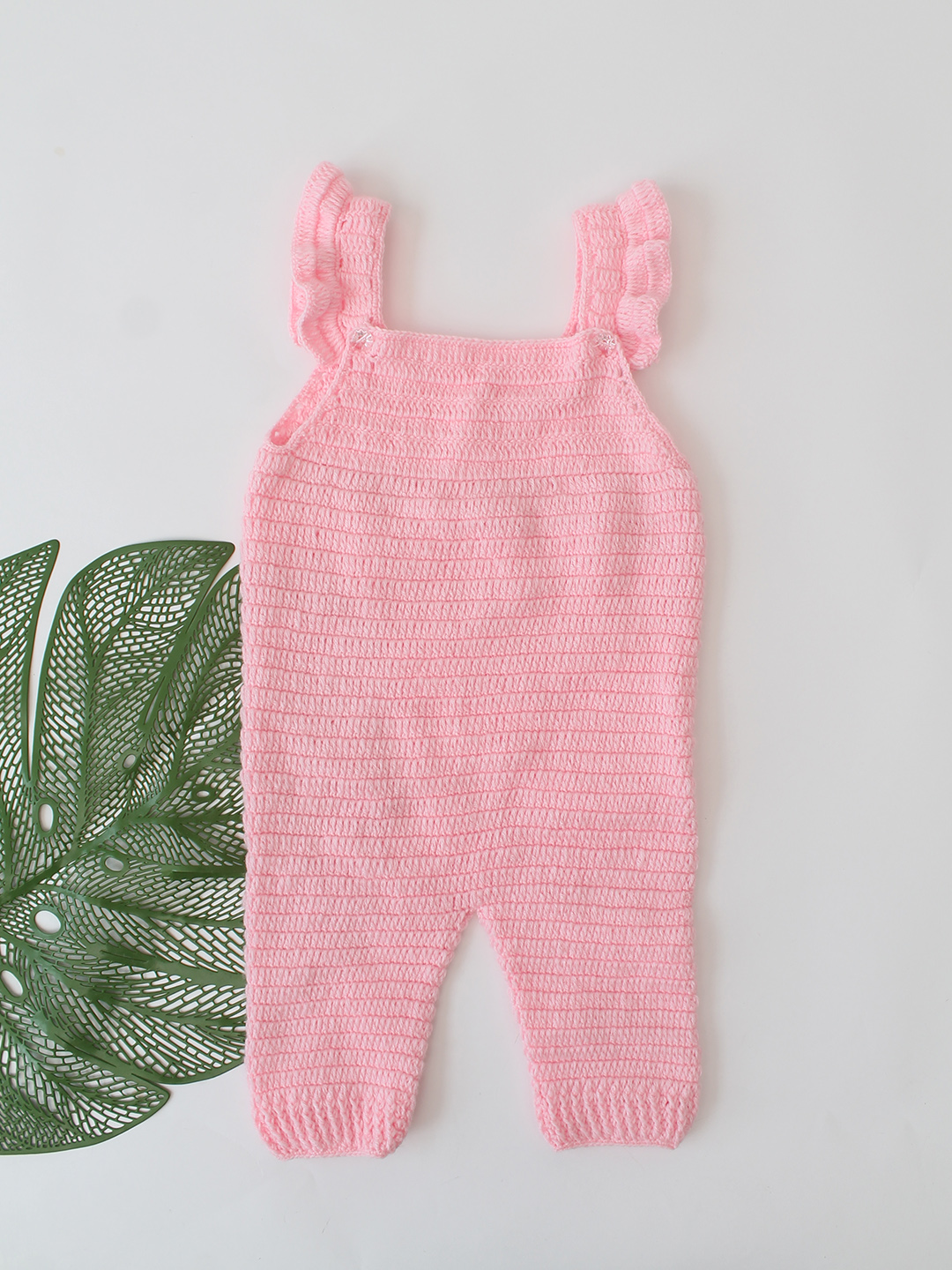 Crochet Daisy Floral Sweater with Dungaree - Pink
