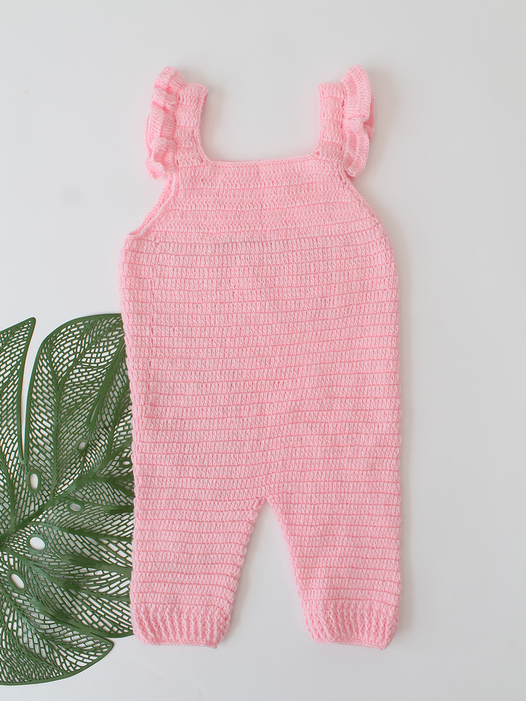 Crochet Daisy Floral Sweater with Dungaree - Pink