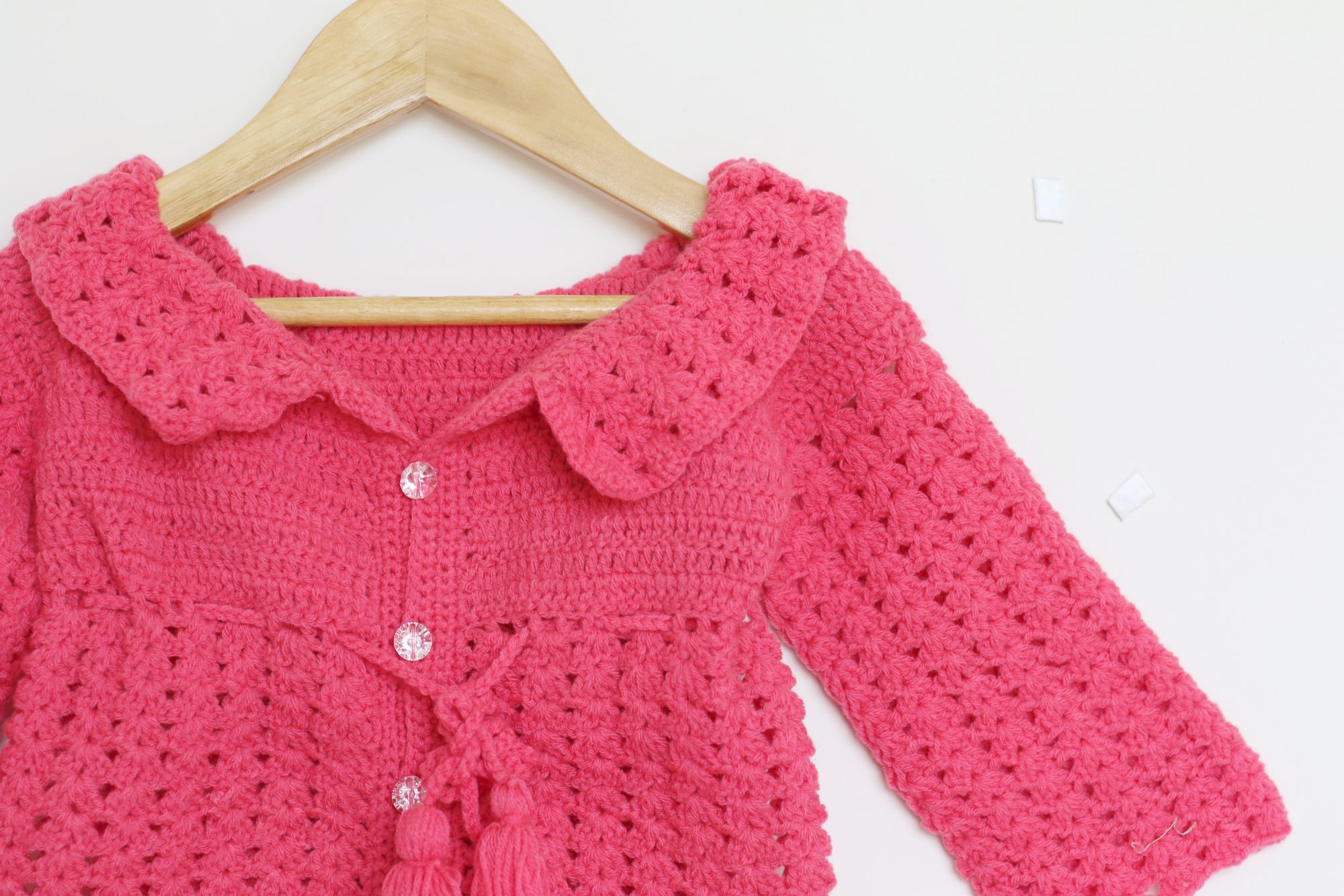 Woonie Handmade Full Sleeves Buttoned Romper - Pink