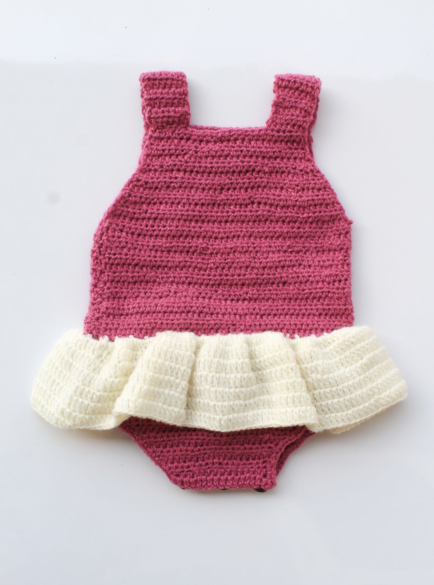 Woonie Handmade Purple Frill Romper for Infants