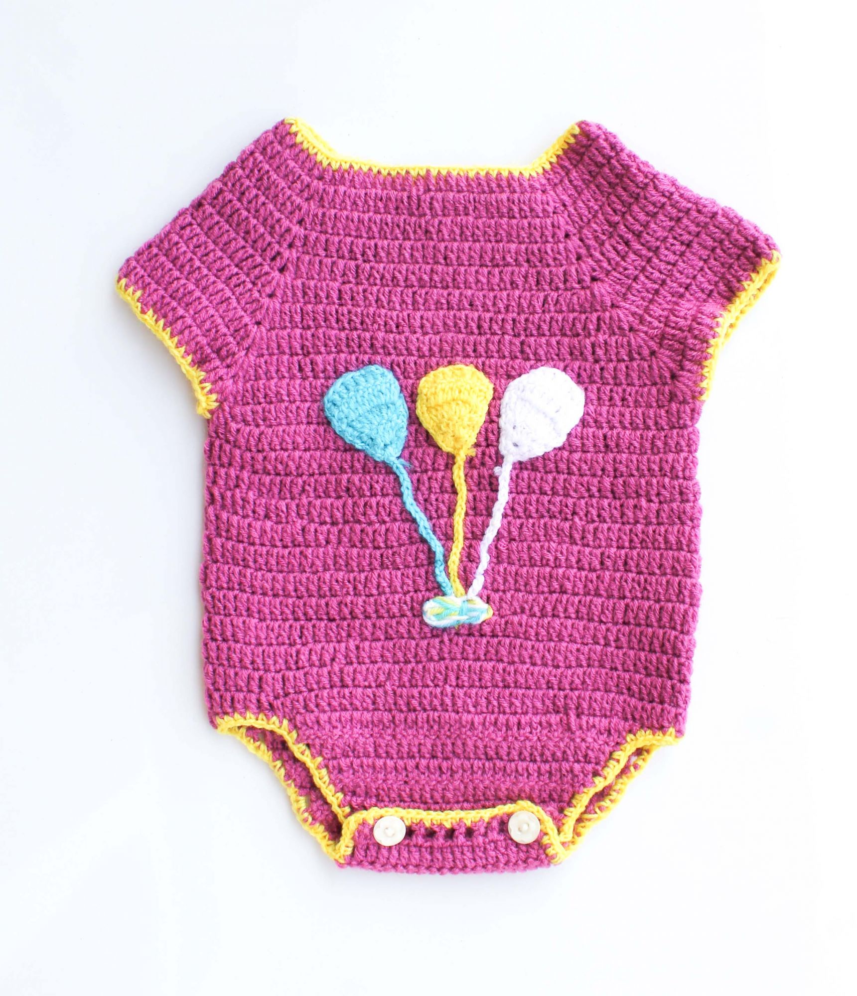 Woonie Handmade Balloon Applique Romper for Infants