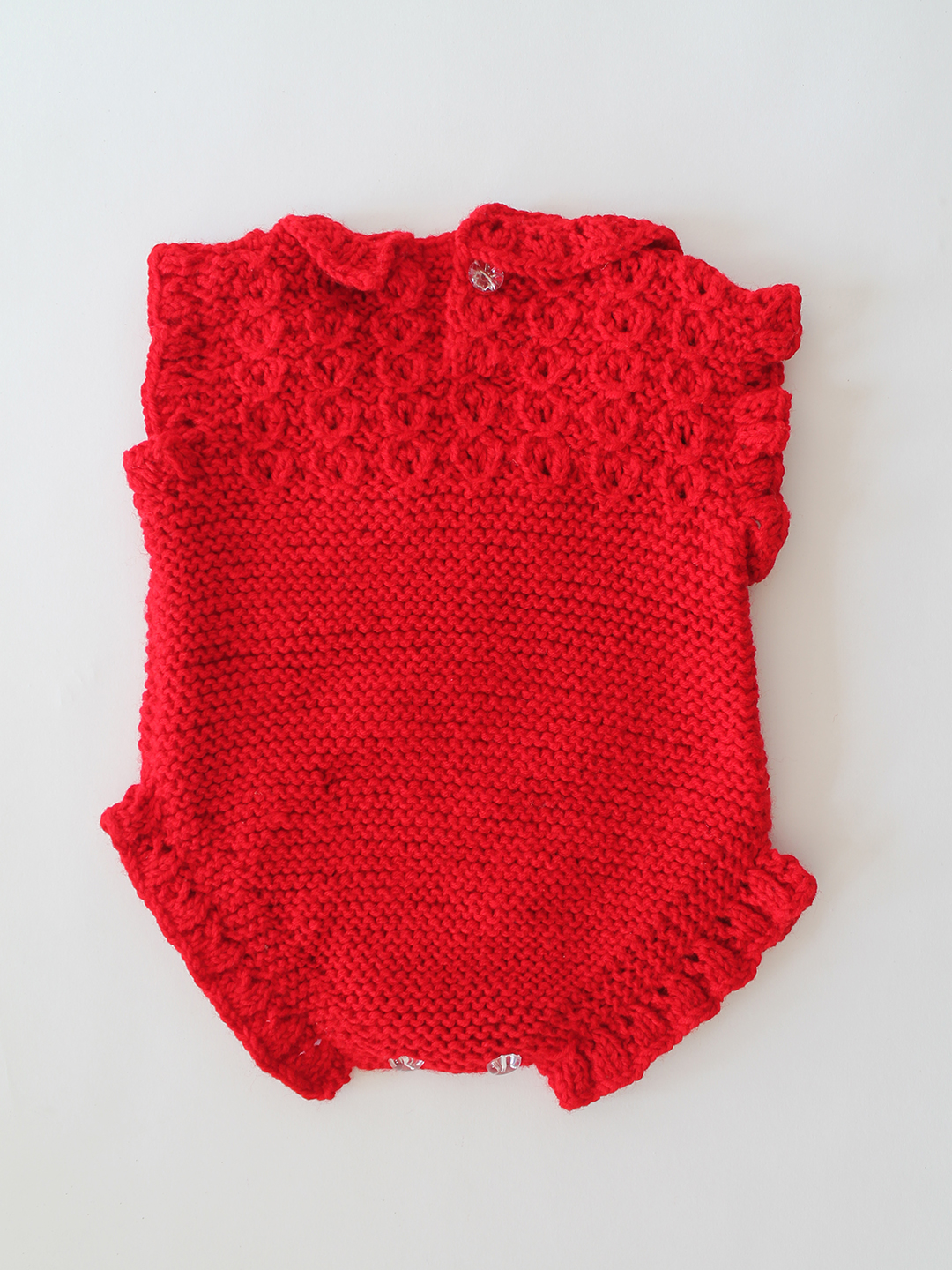 Woonie Crochet Frill Detailed Romper - Red