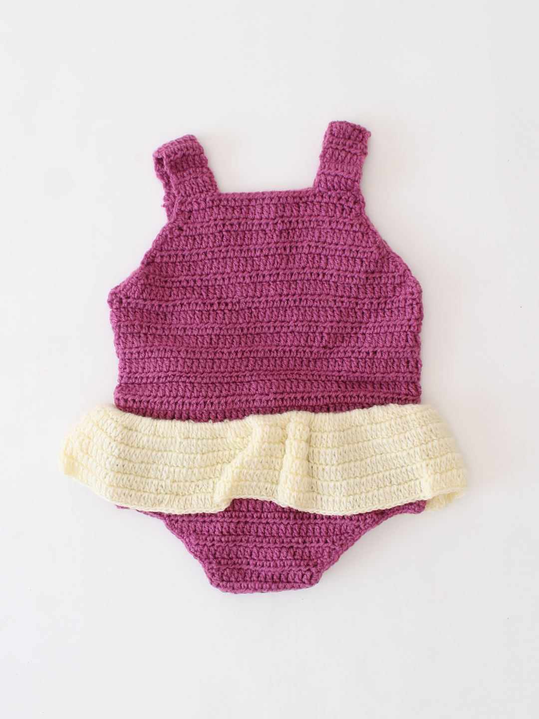 Woonie Crochet Frill Romper - Purple
