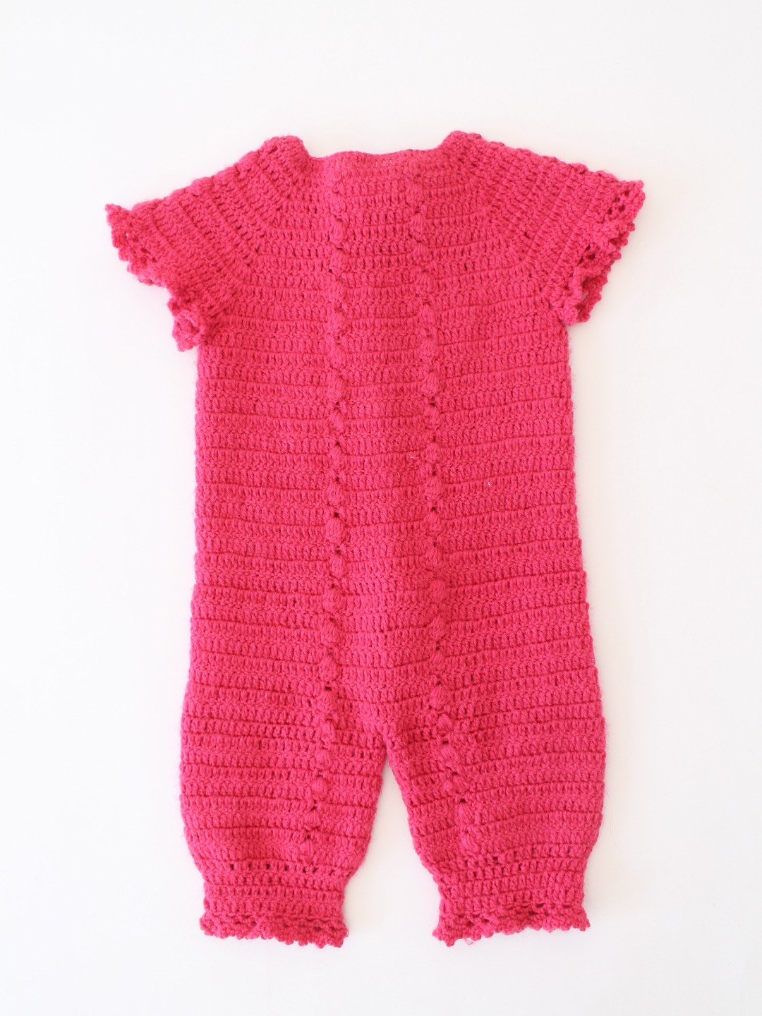 Woonie Crochet Front OpeSelf Designble Jumpsuit - Pink